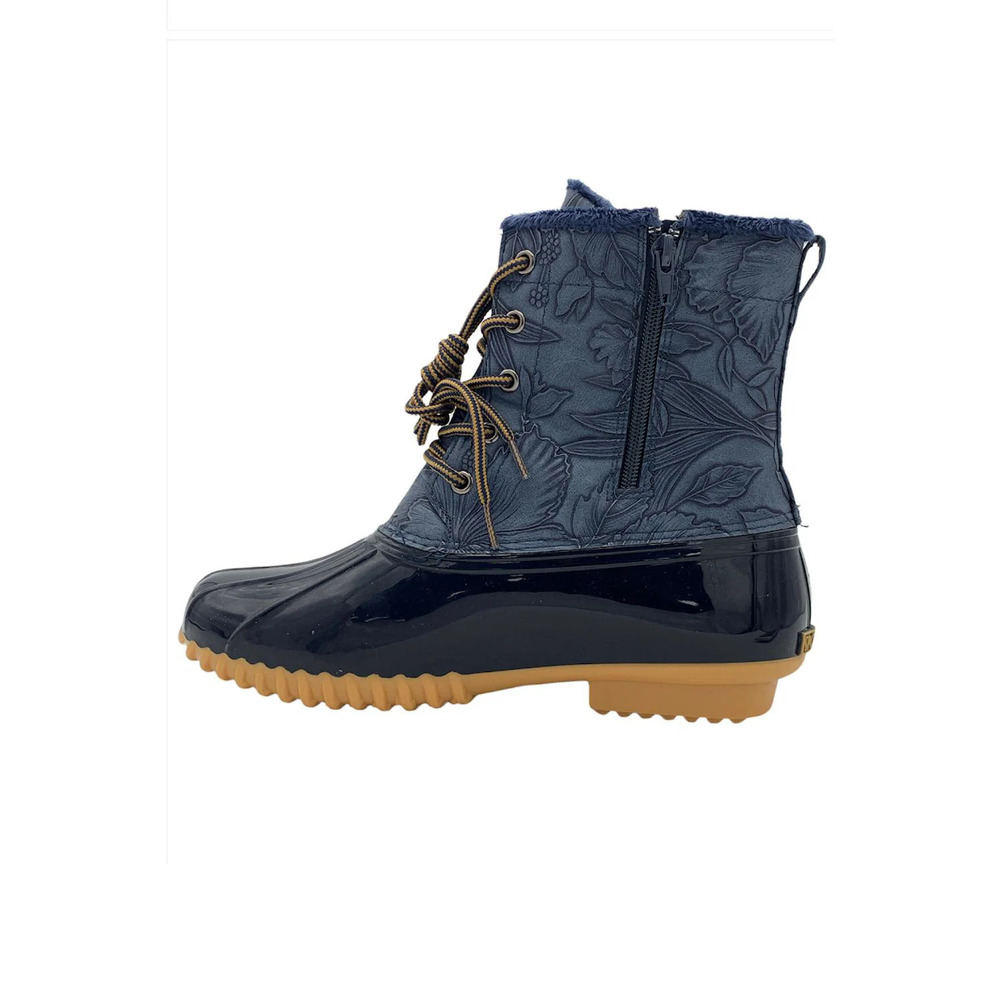 Sporto Bella Waterproof Lace Up Duck Boot with Zipper Navy - Medium - Picture 3 of 5